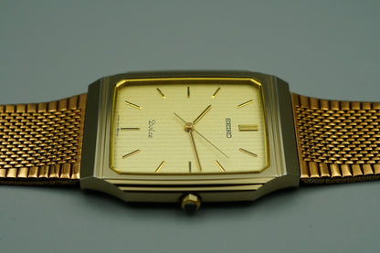 *NEAR MINT* Vintage 1986 SEIKO Dolce 9531-5160 Qz Gold  Square 28mm Women Watch