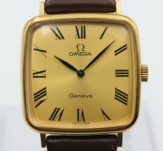 N MINT* Vintage OMEGA De Ville Cal.625 Hand Winding Gold Square Dial Women Watch