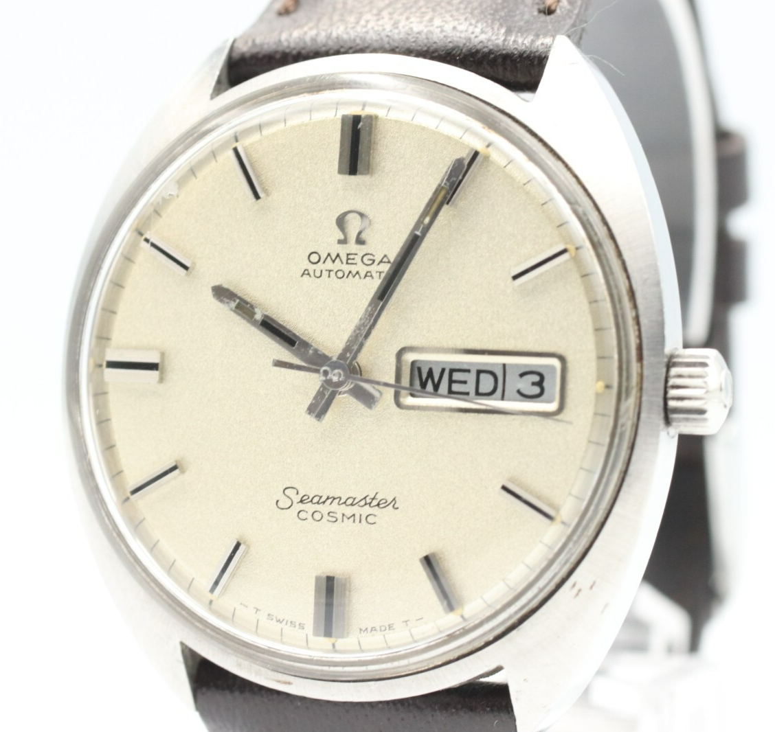 *N MINT* Vintage OMEGA Seamaster COSMIC 166036 Automatic White Dial Mens Watch