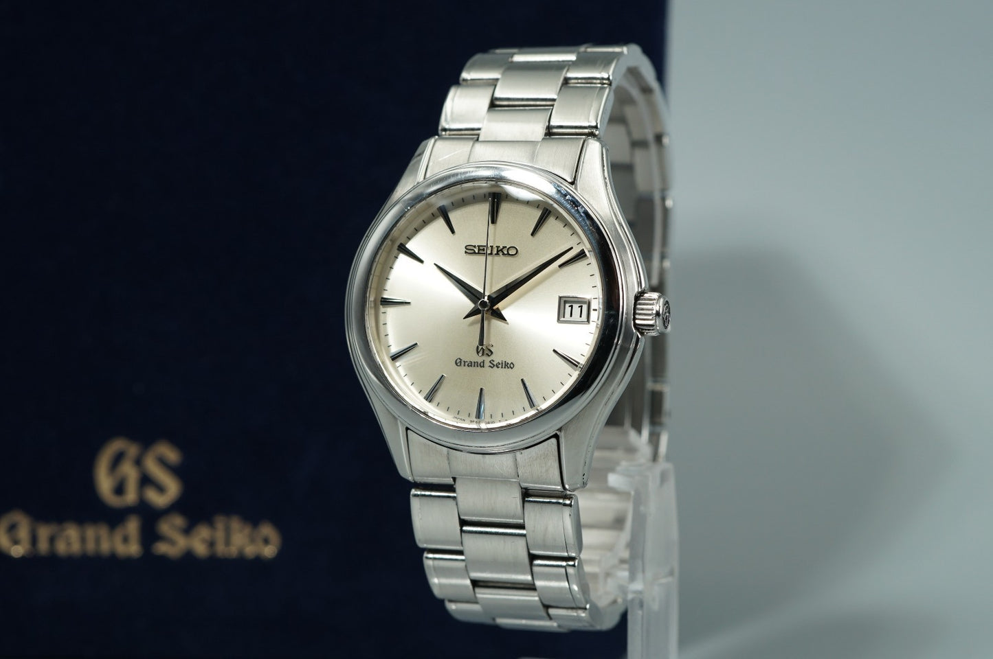 *TOP MINT* SEIKO Grand 9F62-0A10 Quartz Silver Dial Round 35mm Mens Watch