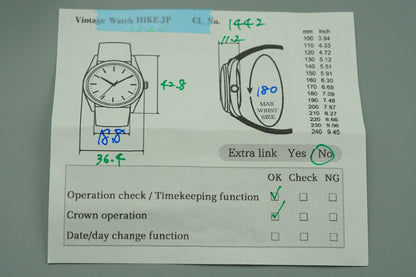 *Exc+5* Vintage SEIKO matic 15007DE Automatic Silver Dial Round 36mm Mens Watch