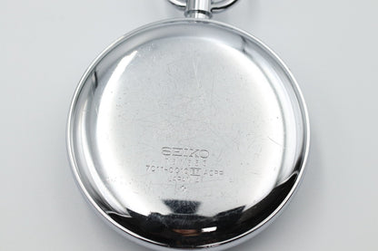 *Exc+5* Vintage SEIKO 7C11-0010 Quartz White Dial Round 50mm Mens Watch JAPAN