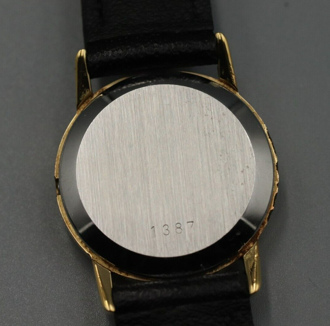 *NEAR MINT* Vintage OMEGA De Ville Cal.1387 Quartz Black Dial Round Women Watch