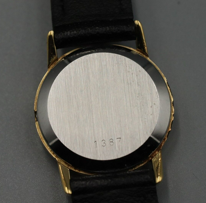 *NEAR MINT* Vintage OMEGA De Ville Cal.1387 Quartz Black Dial Round Women Watch
