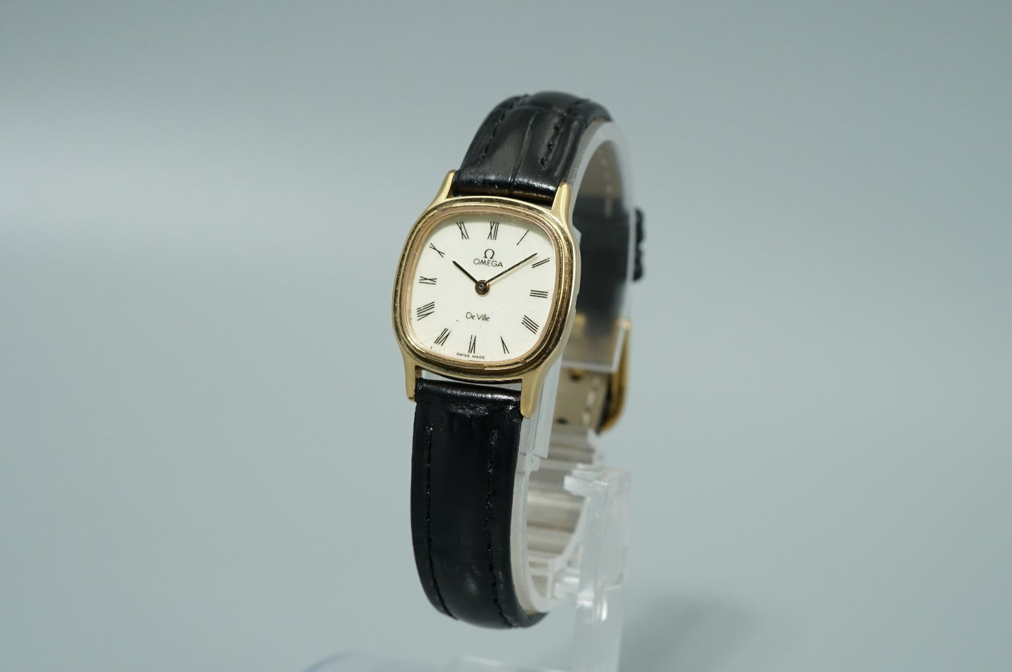 *Exc+4* Vintage OMEGA De Ville Cal.1387 Qz White Square 21mm Women,Ladies Watch
