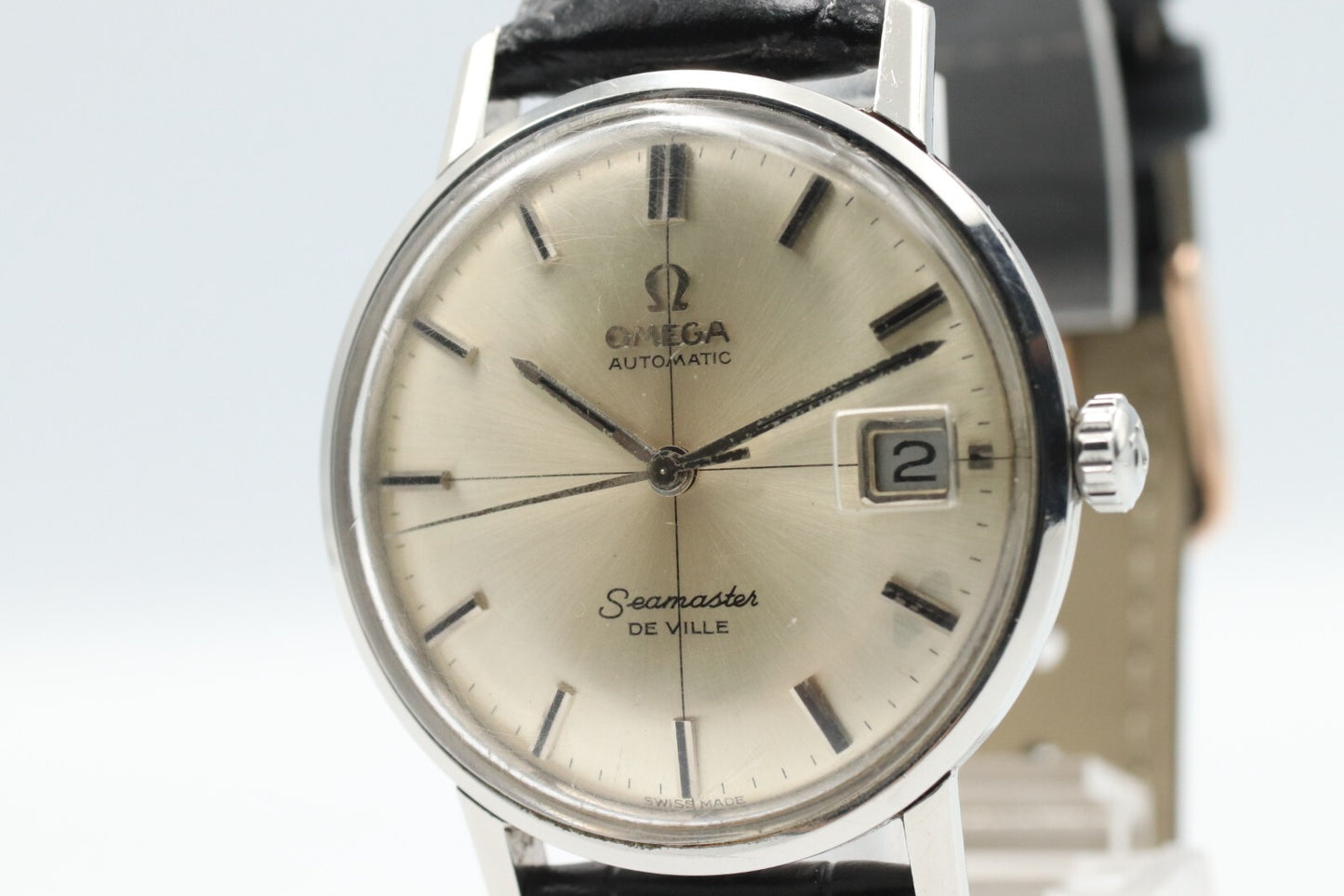 *N MINT* Vintage OMEGA Seamaster De Ville Automatic Silver Dial 34mm Mens Watch