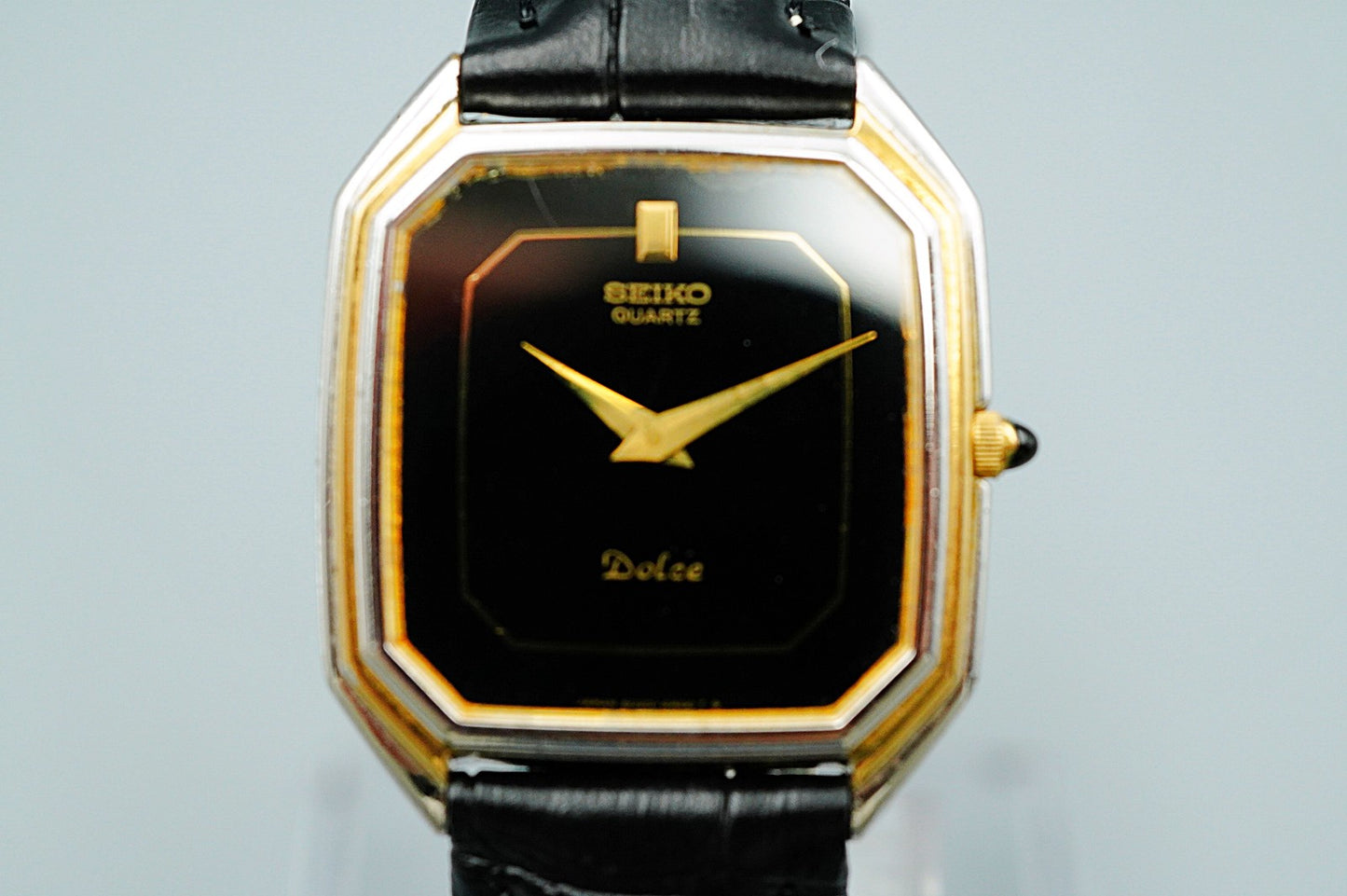 *Exc+4* Vintage 1972 SEIKO DOLCE 6020-5930 Quartz Black Square 29mm Mens Watch