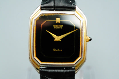 *Exc+4* Vintage 1972 SEIKO DOLCE 6020-5930 Quartz Black Square 29mm Mens Watch