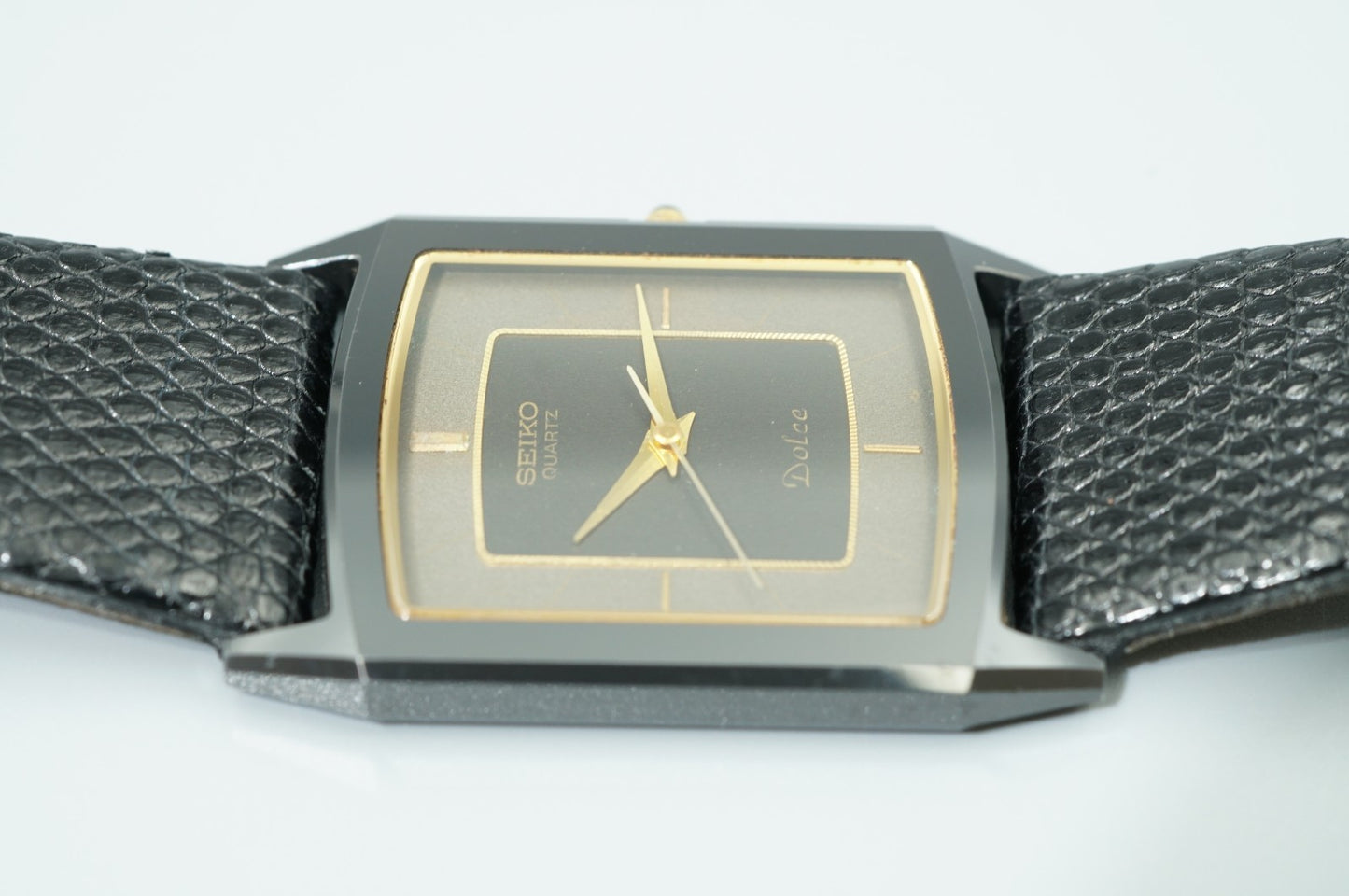 *MINT* Vintage 1977 SEIKO Dolce 9521-5200 Qz Black Rectangle 26mm Women Watch