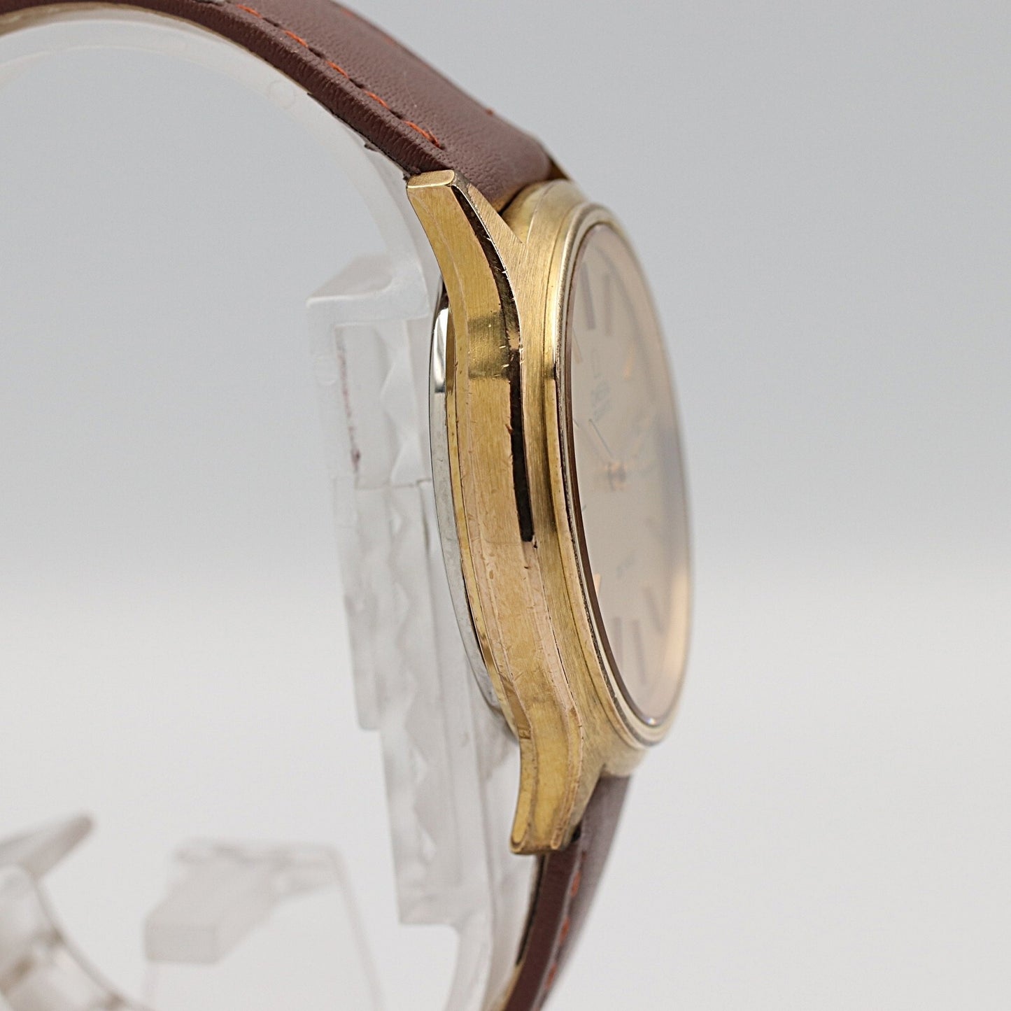 *Exc+5* Vintage 1980 OMEGA De Ville Cal.1325 Qz Gold Dial Round 35mm Mens Watch