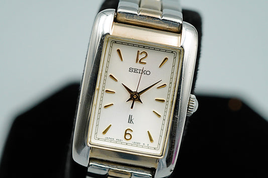 *Exc+5* Vintage 1995 SEIKO LUKIA 4N21-5260 Qz White Rectangle 19mm Women Watch