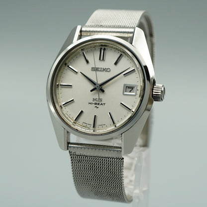 *N MINT* Serviced Vintage SEIKO KS HI-BEAT 4502-7000 AT Silver 36mm Mens Watch