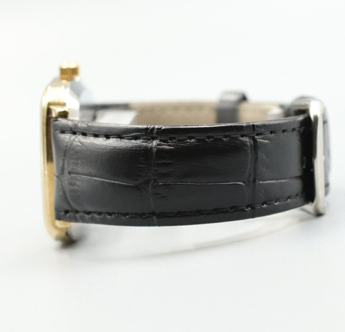 *NEAR MINT* Vintage OMEGA De Ville Cal.1330 Quartz Gold Dial Square Mens Watch
