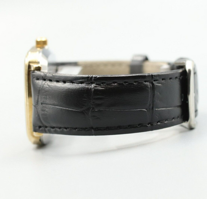 *NEAR MINT* Vintage OMEGA De Ville Cal.1330 Quartz Gold Dial Square Mens Watch