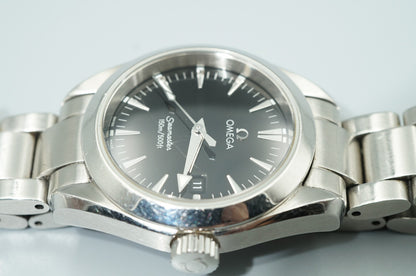Exc+5 Vintage 1998 OMEGA Seamaster Aqua Terra Cal.1424 Qz Black 29mm Women Watch