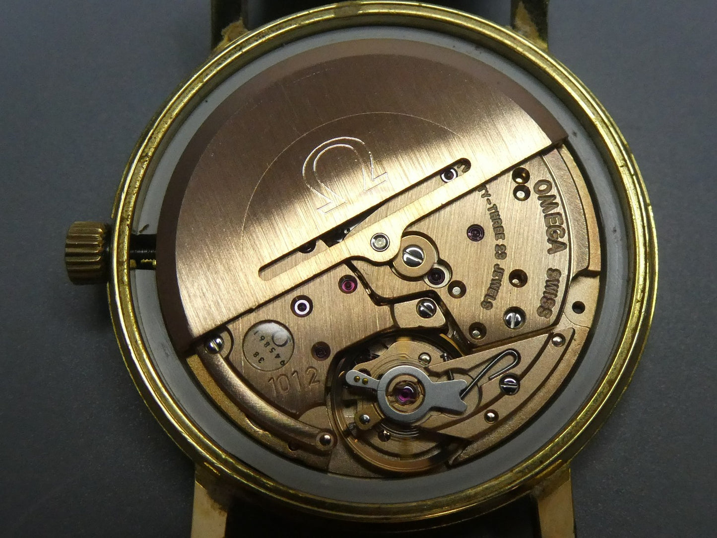 *Exc+5* Vintage 1972 OMEGA Cal.1012 Automatic Gold Dial Round 34mm Mens Watch