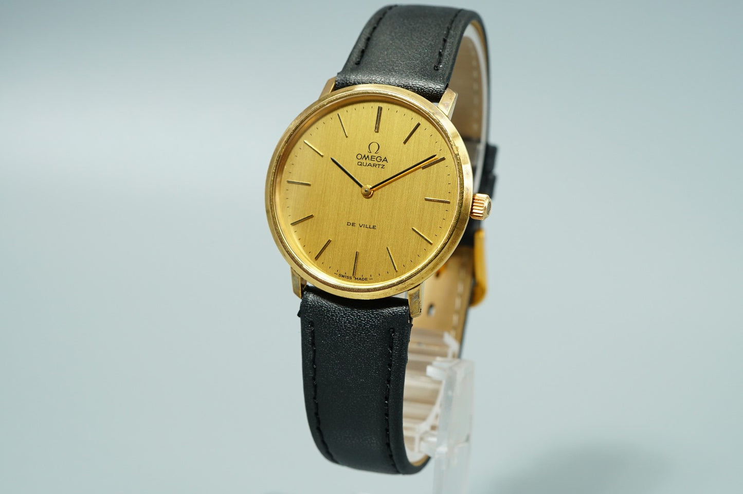 Exc+5  Vintage 1970s OMEGA De Ville Cal.1330 Ref.191 Qz Gold 34mm Mens Watch