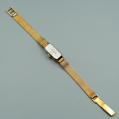 *Exc+5* Vintage CITIZEN D4606 Quartz Silver Dial Rectangle 12mm Women Watch