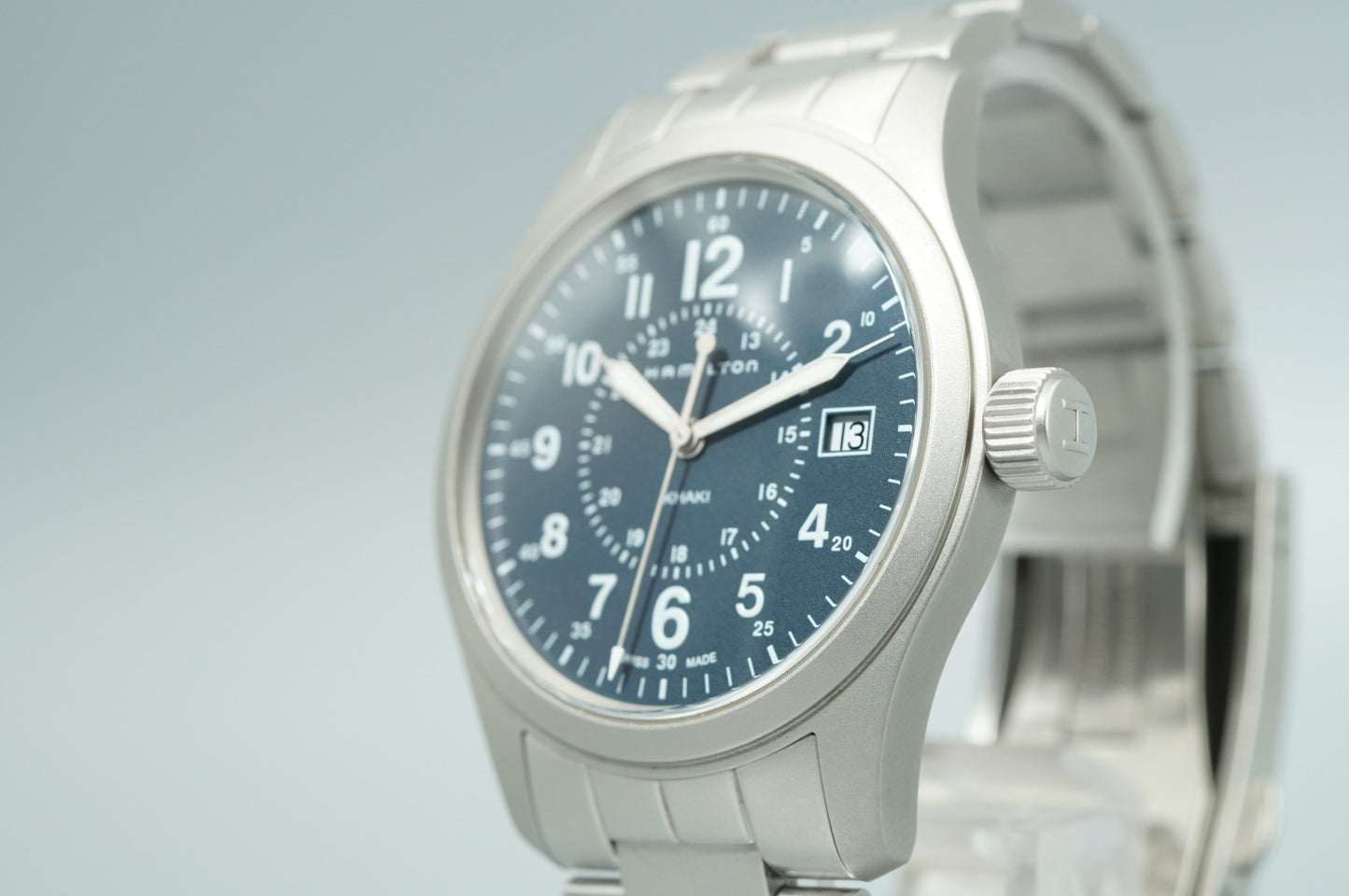 *N MINT* HAMILTON Khaki H682010 Quartz Navy Dial Blue 38mm Date Mens Watch