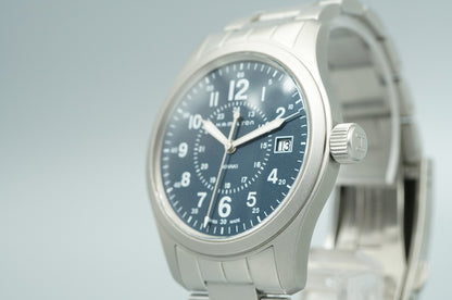 *N MINT* HAMILTON Khaki H682010 Quartz Navy Dial Blue 38mm Date Mens Watch