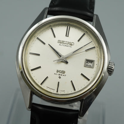N MINT Vintage SEIKO Hi-Beat 5625-7113 Automatic Silver Round 36mm Mens Watch