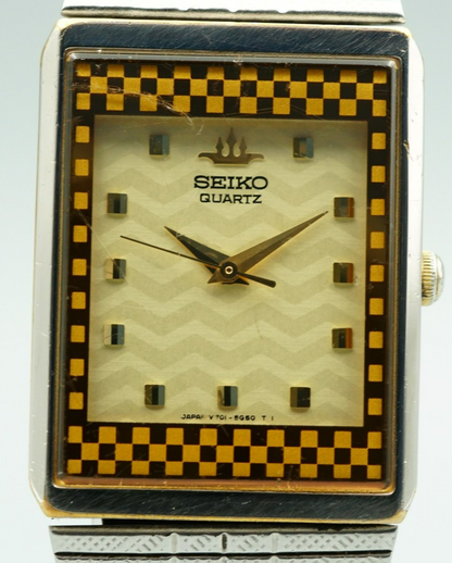 *Exc+5*  SEIKO GALAXY  V701-5H7A Qz Cream Dial Square 23mm Women,Ladies Watch