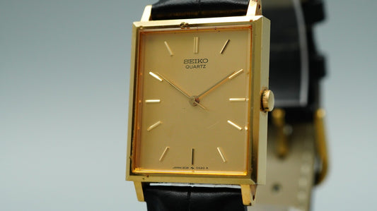 *Exc+5* Vintage 1995 SEIKO Chariot  2C21-5180 Qz Gold Rectangle 24mm Women Watch