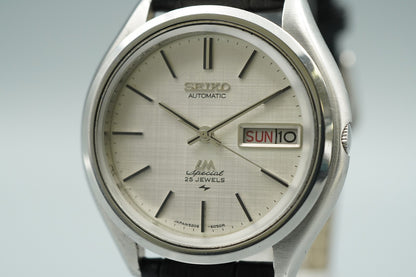 *NEAR MINT* Vintage SEIKO LORD MATIC 5206-6060 Automatic Silver 32mm Mens Watch