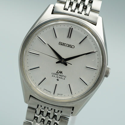 *N MINT* Vintage SEIKO LORD MATIC 5601-9000 Automatic Silver 36 mm Mens Watch