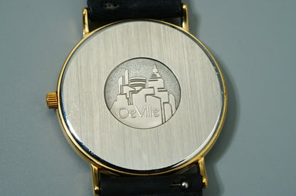 *Exc+5* Vintage OMEGA De Ville Ref.195.0075.2 Qz Gold Round 32mm Mens Watch