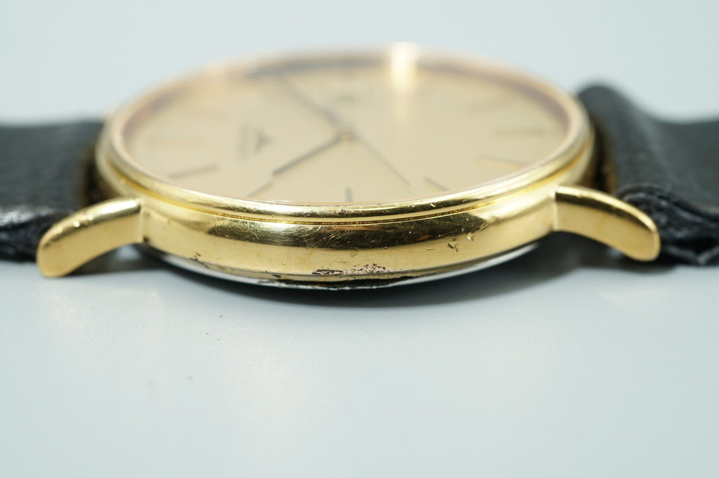 *Exc+5* Vintage 1991 LONGINES L4.636.2 Quartz Gold Dial 32mm Round Mens Watch