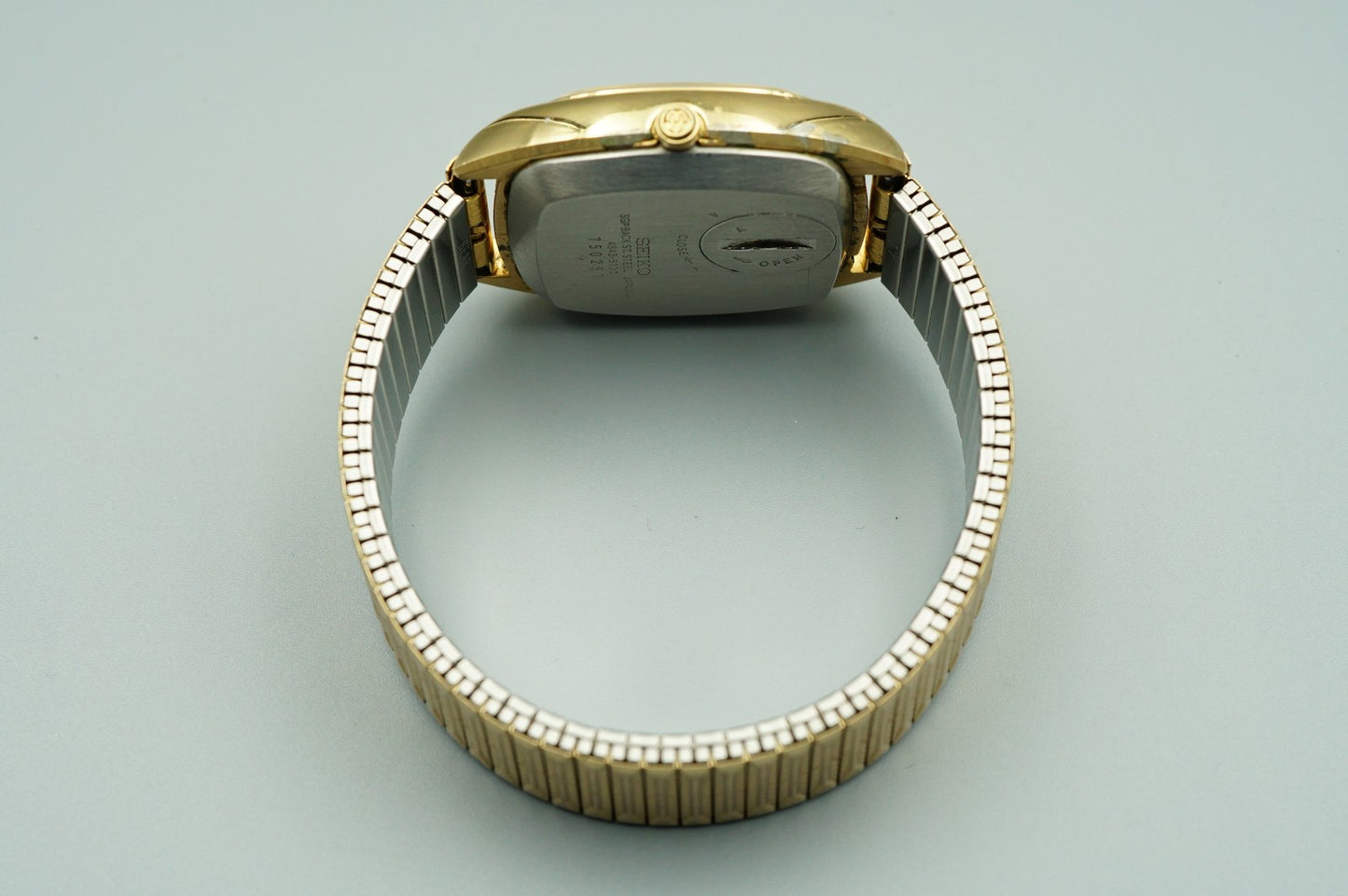 *Exc+5* Vintage 1977 SEIKO Grand Qz48 43-5100 Qz Gold Square 34mm Mens Watch