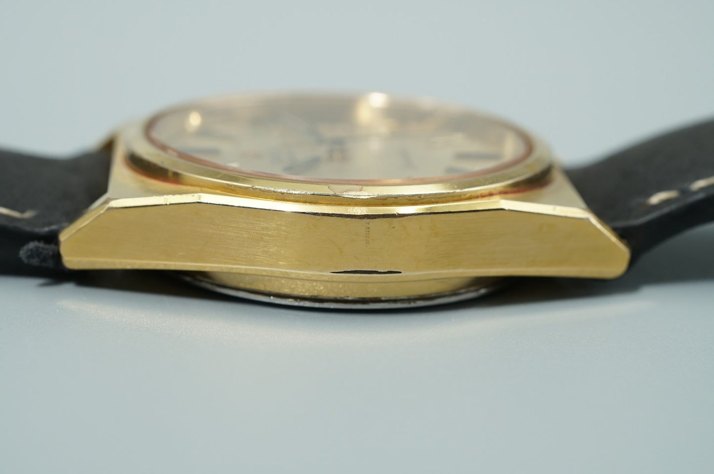 *Exc+5* Vintage 1979 OMEGA Seamaster Ref.1342 Qz Gold Dial Round 35mm Mens Watch