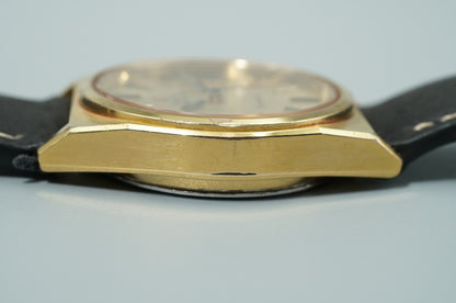 *Exc+5* Vintage 1979 OMEGA Seamaster Ref.1342 Qz Gold Dial Round 35mm Mens Watch