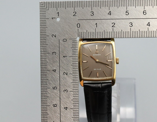 *Exc+5* Vintage OMEGA De Ville Cal.625 HandWinding Brown Dial Square Women Watch
