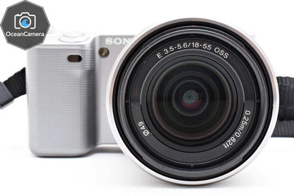 SONY NEX-5 Silver Mirrorless Digital Camera 18-55mm Lens Japanese language only
