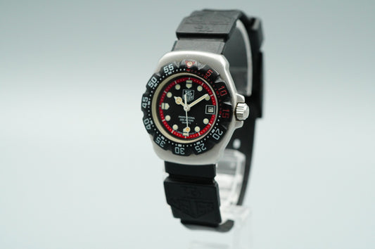 *Exc+5* Vintage 1990s TAG Heuer Formula 1 374.508 Quartz Black 28mm Women Watch