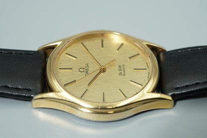 N MINT Vintage 1983 OMEGA De Ville Cal.1336 Ref.191.0096 Qz Gold 32mm Mens Watch