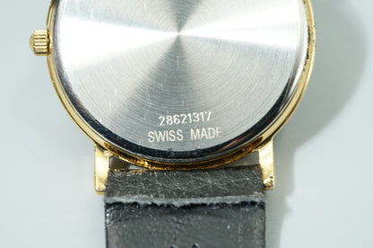 *Exc+5* Vintage 1991 LONGINES L4.636.2 Quartz Gold Dial 32mm Round Mens Watch