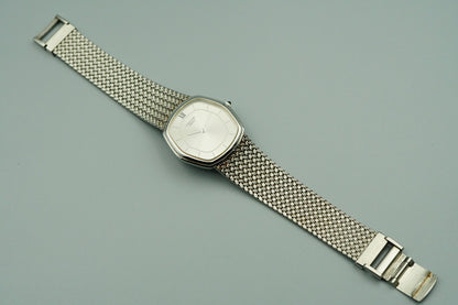 *N MINT* Vintage 1975 SEIKO CREDOR 5931-5231 Qz Silver Hexagon 30mm Mens Watch