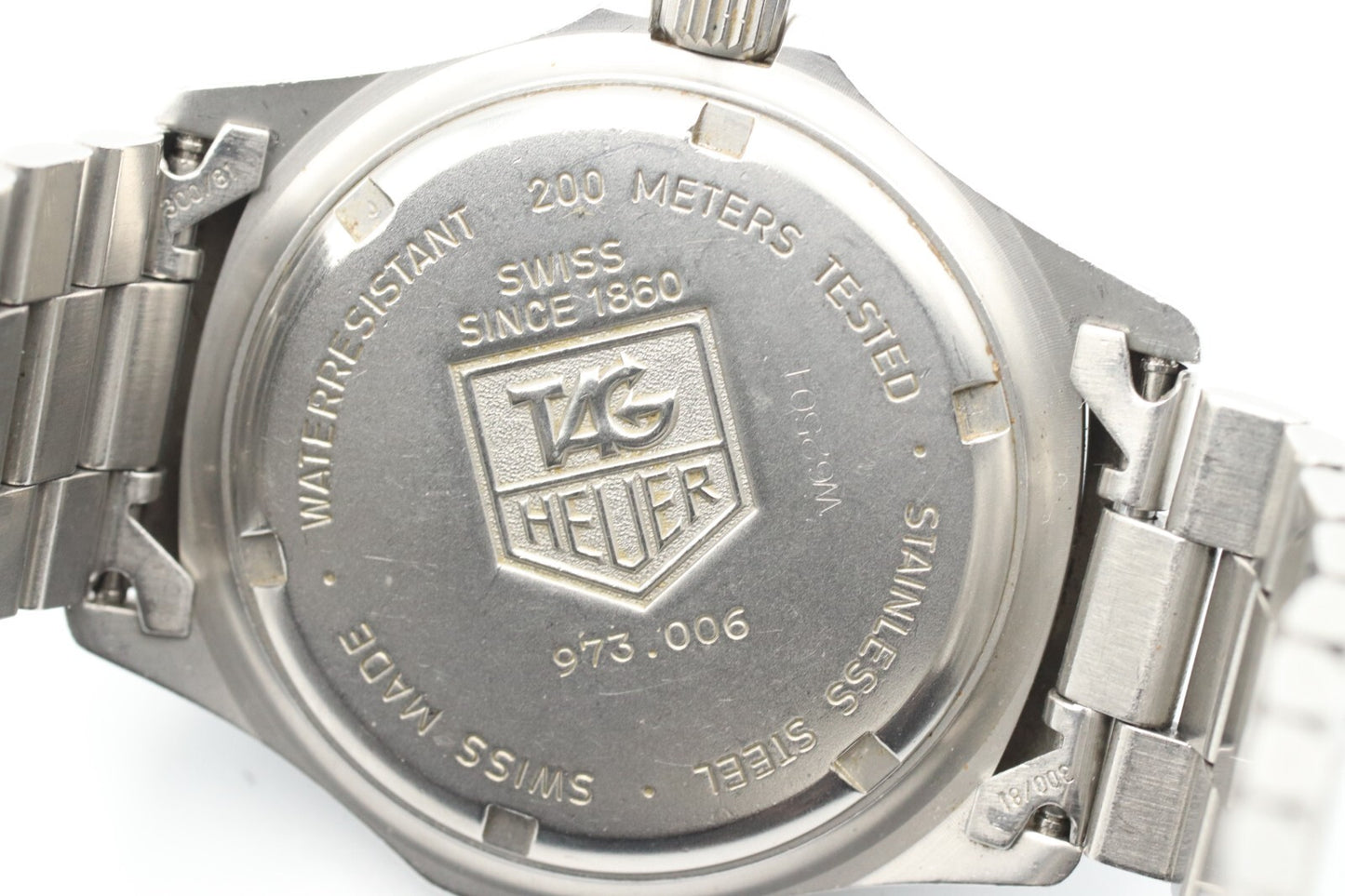 *Exc+5* Vintage TAG HEUER  Professional 2000 973.006 Qaurtz Black Mens Watch JP