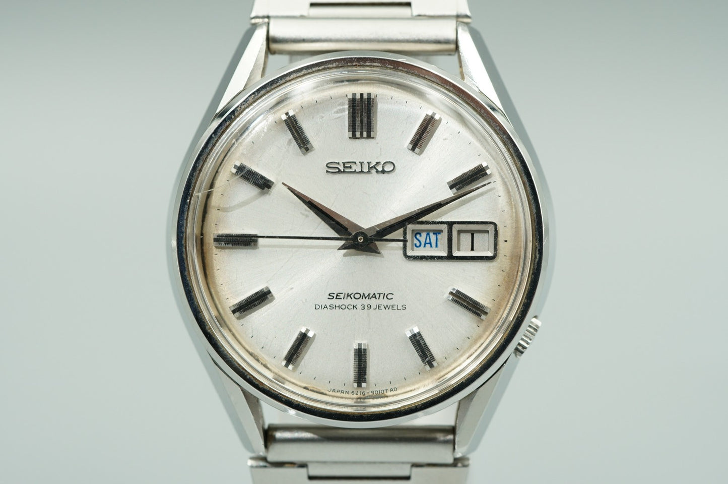 *Exc+4* Vintage 1967 SEIKO SEIKOMATIC 6216-9000 Automatic Silver 37mm Mens Watch