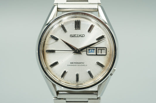 *Exc+4* Vintage 1967 SEIKO SEIKOMATIC 6216-9000 Automatic Silver 37mm Mens Watch