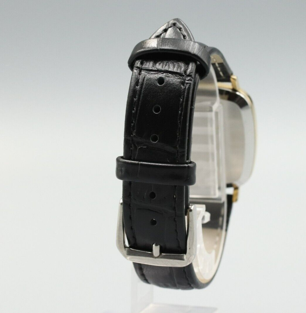 *NEAR MINT* Vintage OMEGA De Ville Cal.1330 Quartz Gold Dial Square Mens Watch