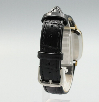 *NEAR MINT* Vintage OMEGA De Ville Cal.1330 Quartz Gold Dial Square Mens Watch