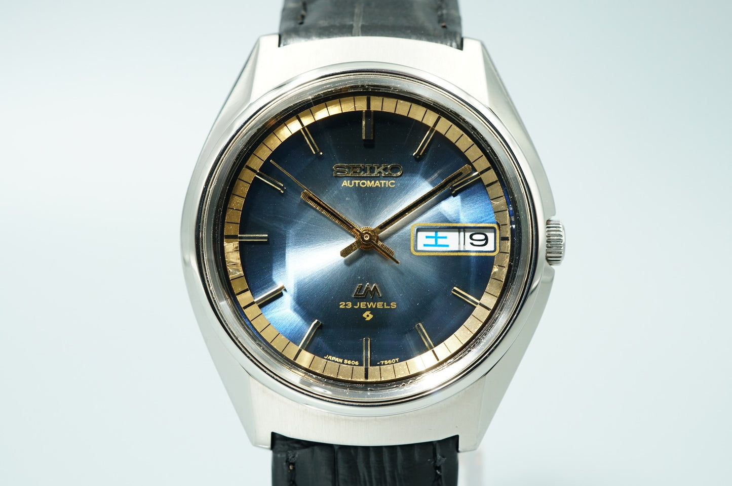 TOP MINT Serviced SEIKO Lord Matic 5606-7270 Automatic Blue 35mm Mens Watch
