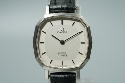 Exc+5 Vintage 1977 OMEGA De Ville Cal.1365 Qz Silver Dodecagon 24mm Women Watch