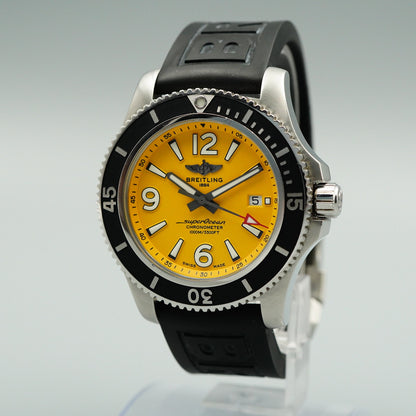 *Exc+5 Box & Paper* BREITLING Superocean A17367 Automatic Yellow 46mm Mens Watch