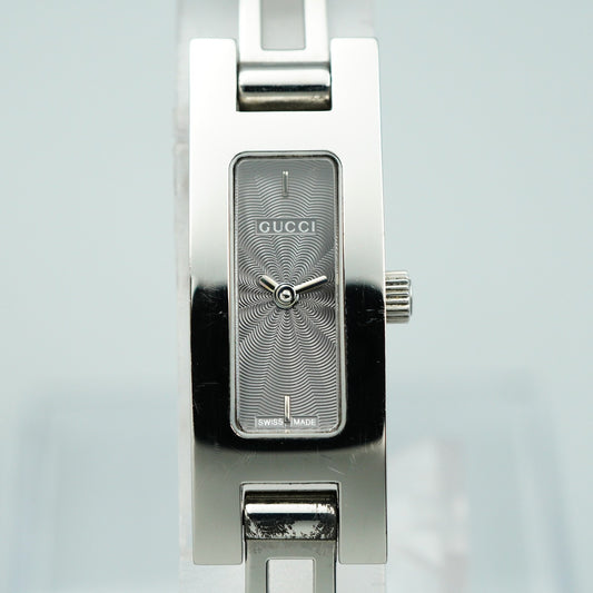*Exc+5* GUCCI 3900L Quartz Silver Dial Rectangle 12mm Women,Ladies Watch