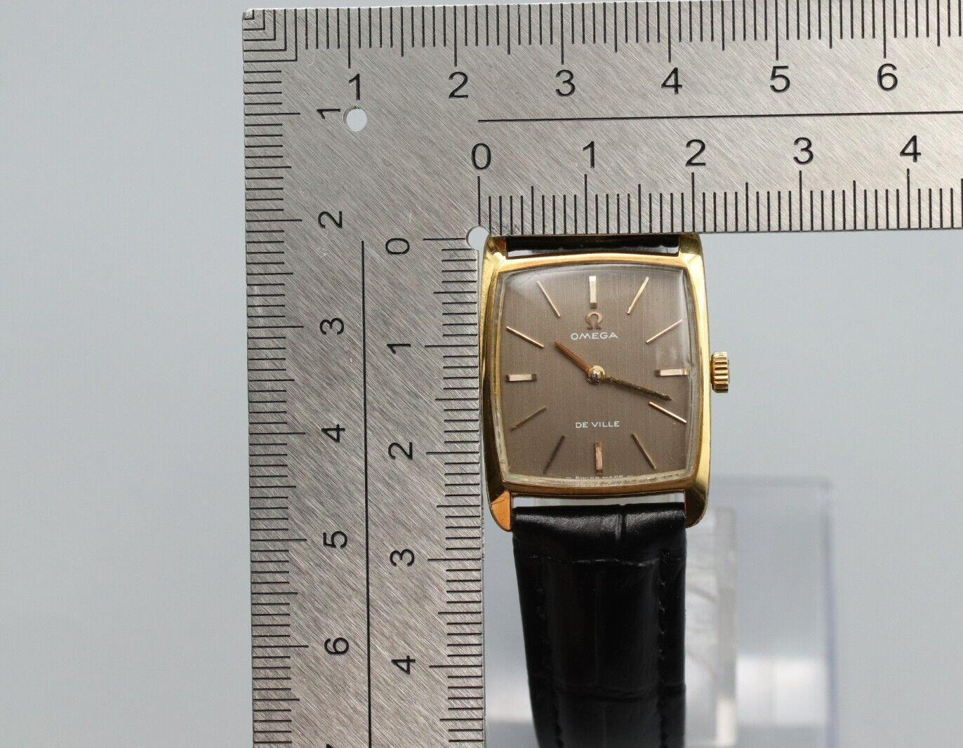 *Exc+5* Vintage OMEGA De Ville Cal.625 HandWinding Brown Dial Square Women Watch